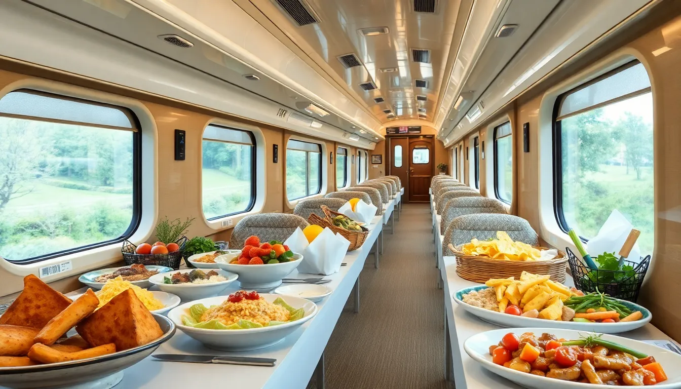 exploração gastronômica em viagens de trem